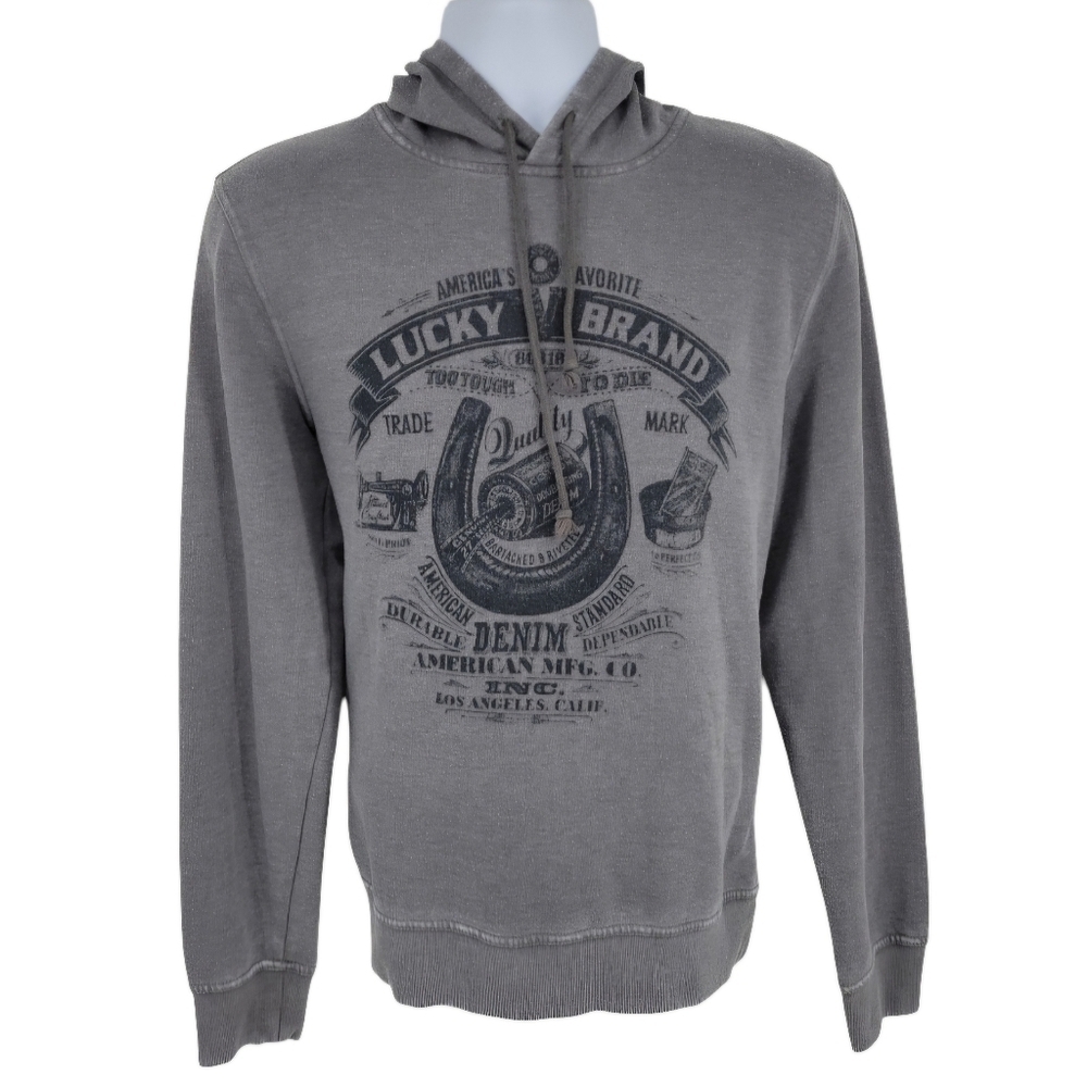 Lucky Brand Venice‎ Burnout Gray Hoodie Size M